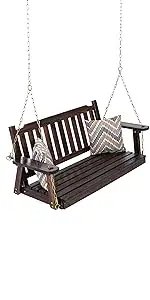 Heavy Duty 800 LBS Swing Bench With Hanging Chains 4 Ft for Outdoor Patio