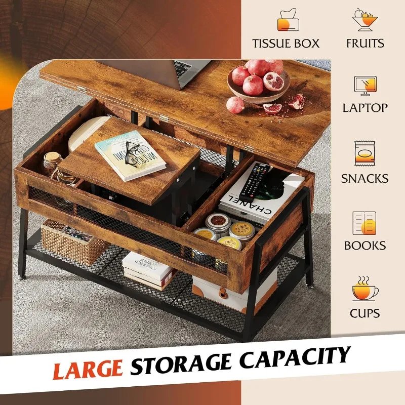 Modern 3 in 1 Multi-Function Coffee Table with Storage