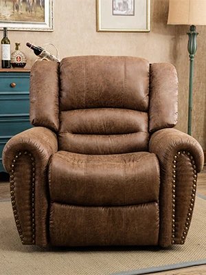 Leather Recliner Chair with Comfortable Arms and Back Single Sofa