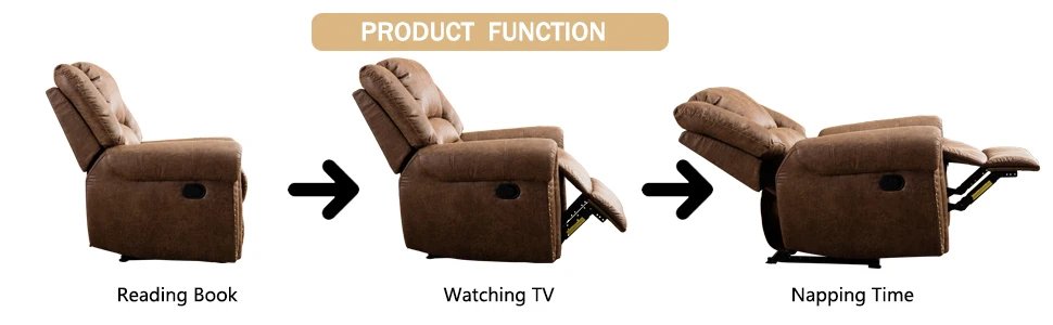 Leather Recliner Chair with Comfortable Arms and Back Single Sofa