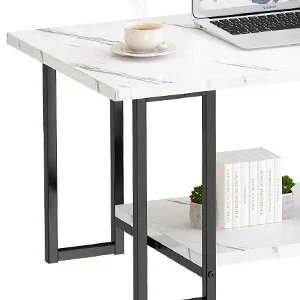 Faux Marble Top Rectangular Coffee Table