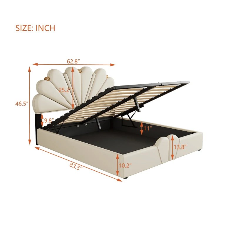 Petal shaped Bed with Hydraulic Storage