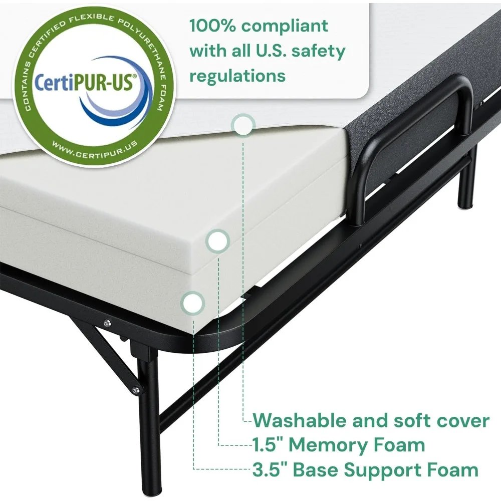 Twin Folding Bed with Mattress 75