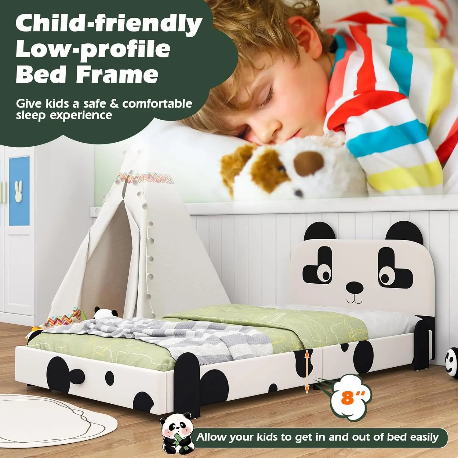 Twin Bed Frames for Kids Metal Upholstered