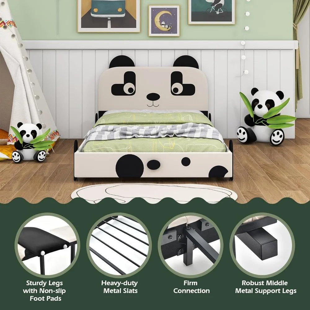 Twin Bed Frames for Kids Metal Upholstered