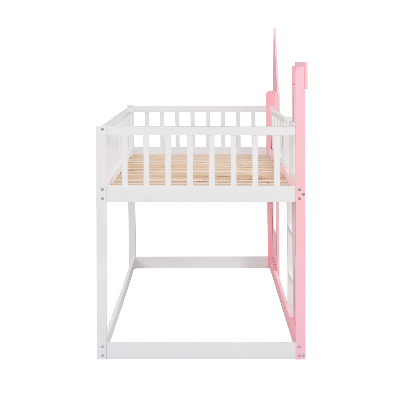 Twin Over Twin Castle Bunk Bed with Ladder