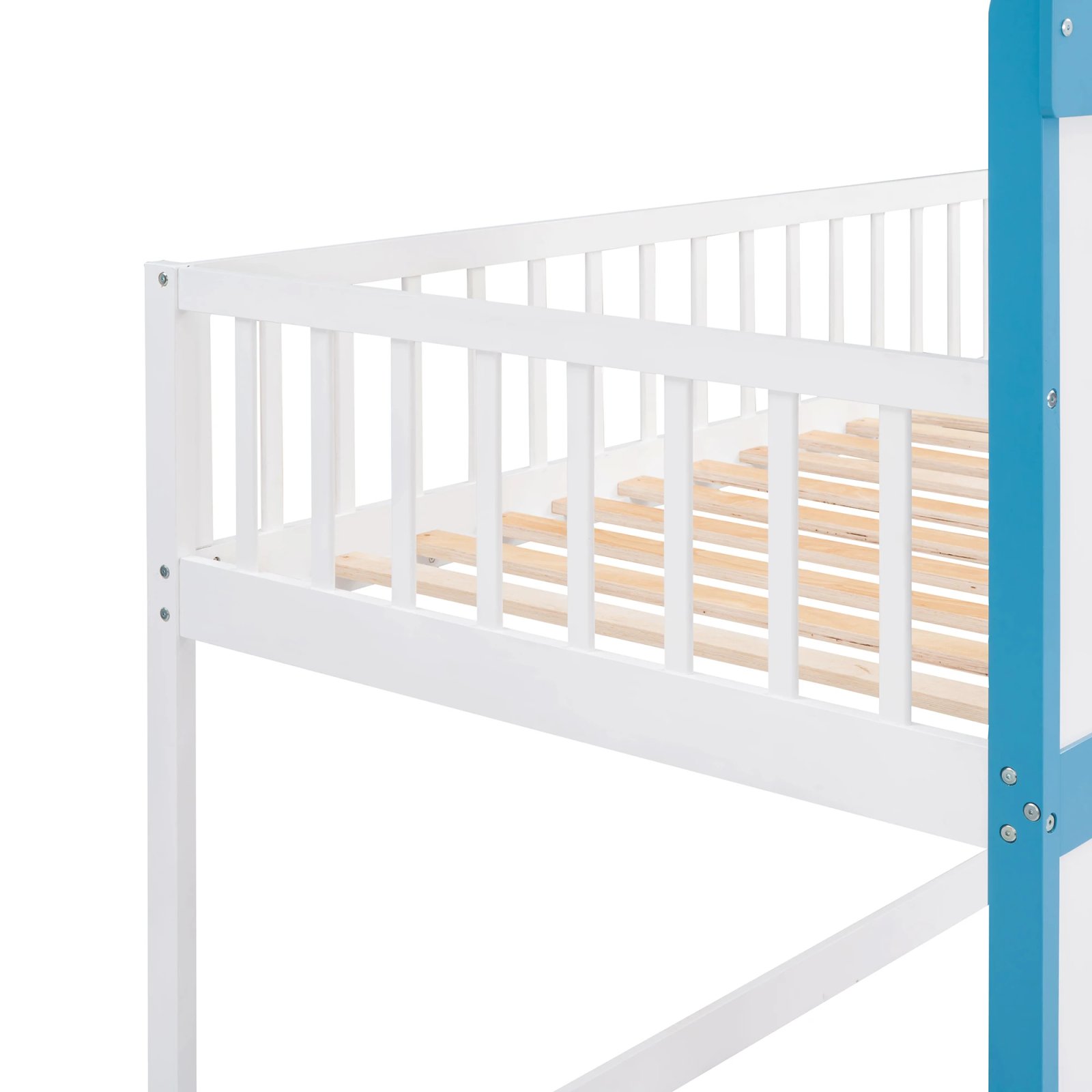 Twin Over Twin Castle Bunk Bed with Ladder