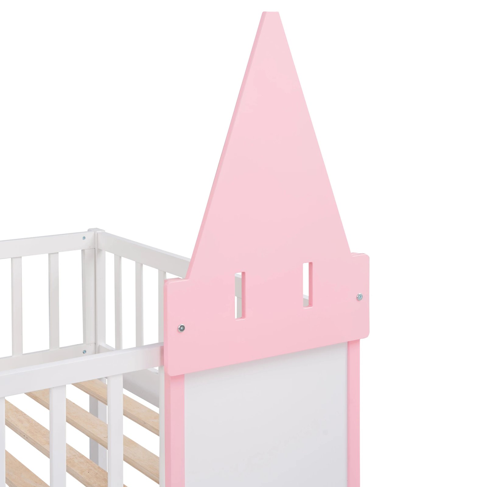 Twin Over Twin Castle Bunk Bed with Ladder