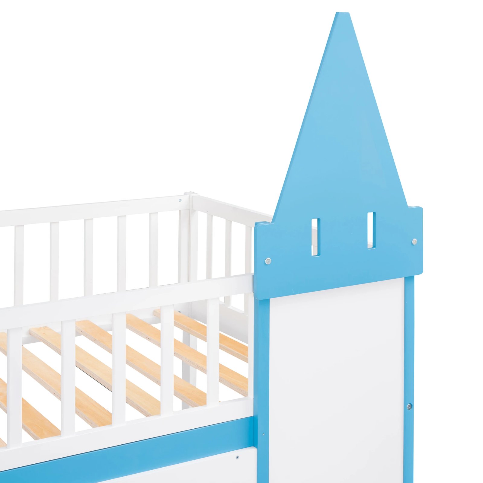 Twin Over Twin Castle Bunk Bed with Ladder