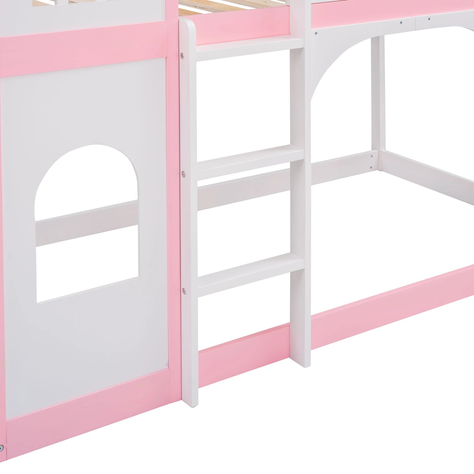 Twin Over Twin Castle Bunk Bed with Ladder