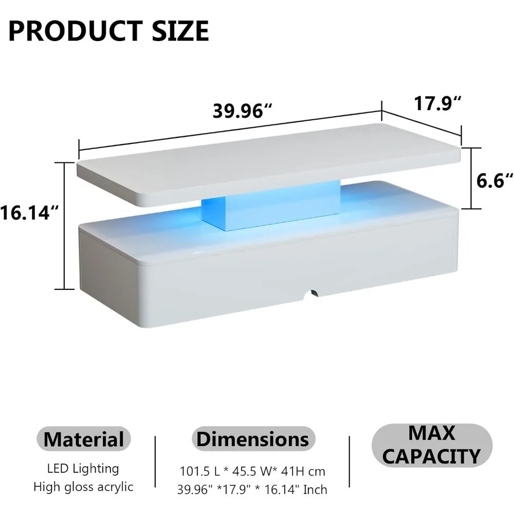 Two level design Black luxury LED Table