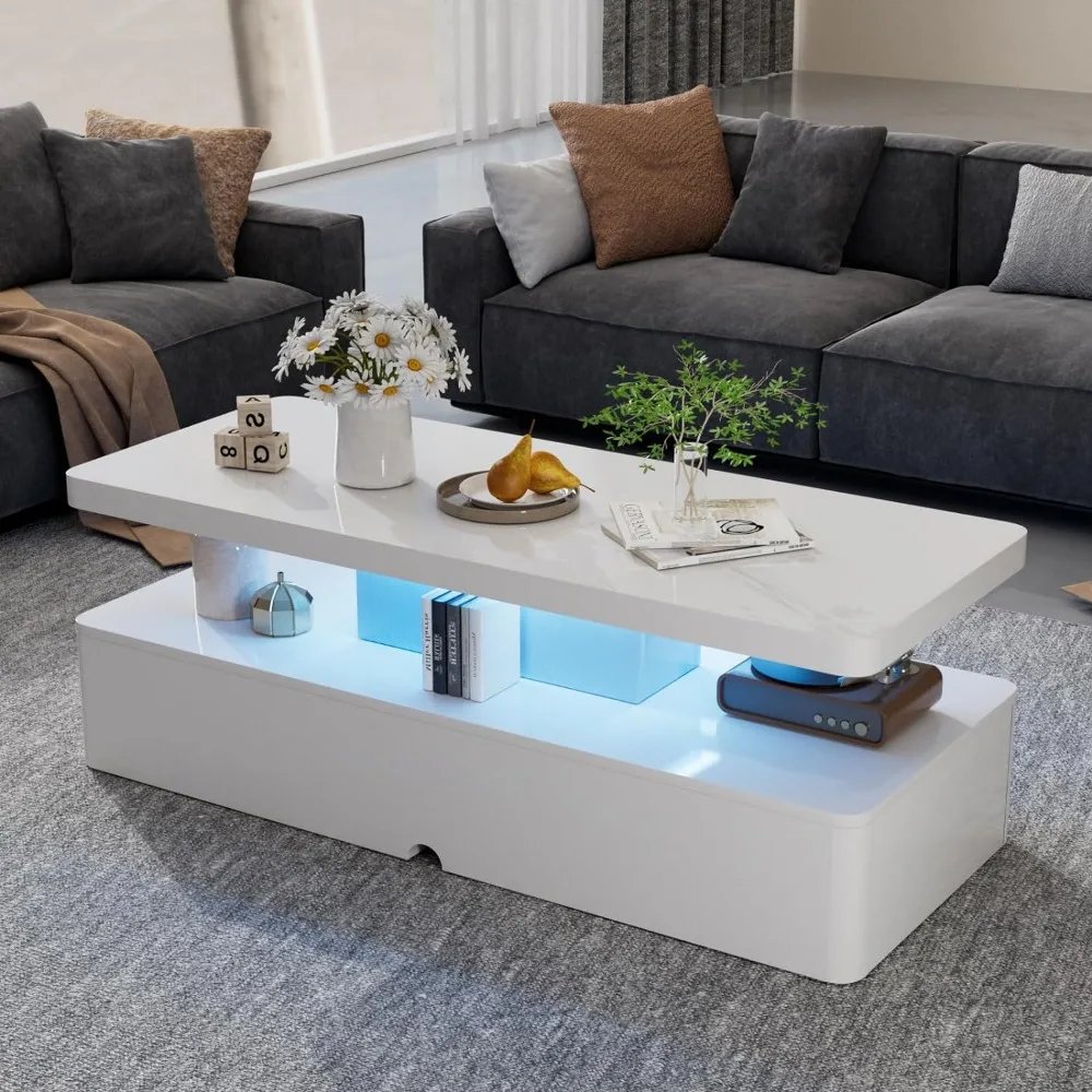 Two level design Black luxury LED Table