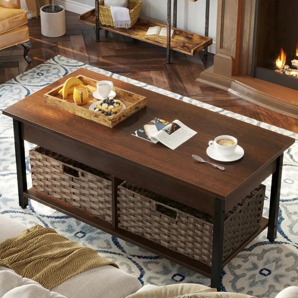 Lift Top Coffee Table With Hidden Storage Compartment