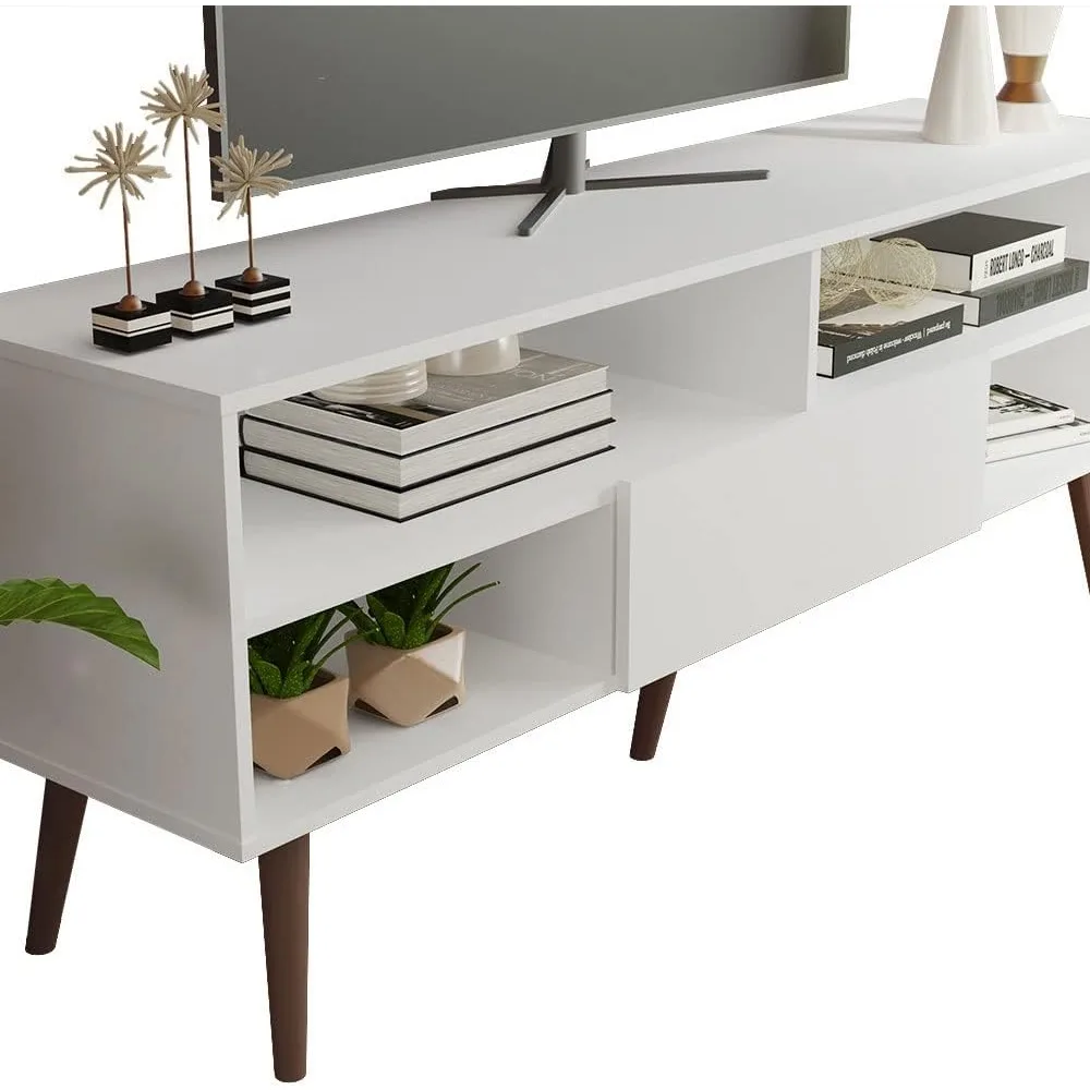 Modern TV Stand With 1 Door Furniture 4 Shelves for TVs Up to 65 Inches Cabinet Table Supports Living Room Home